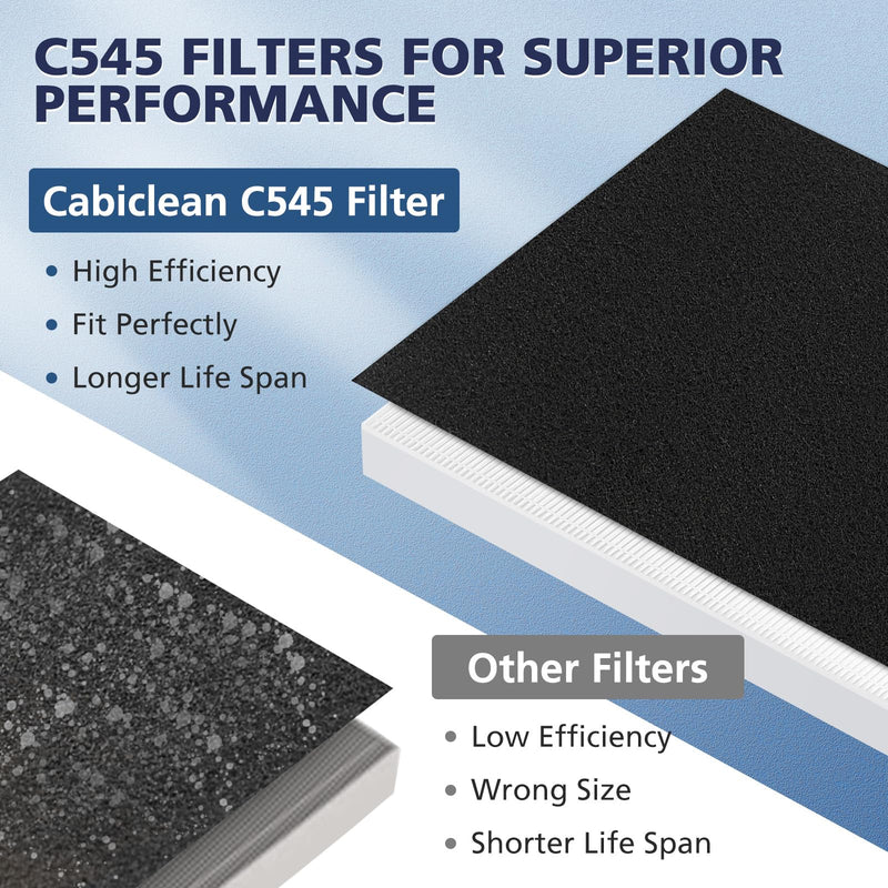 C545 H13 True HEPA Replacement Filter S Compatible with Winix C545 Air Purifier, Replaces Part 1712-0096-00 and 2522-0058-00, 1 True HEPA Filter + 4 Activated Carbon Filters, 1 Pack 1 Hepa + 4 Carbon Filters