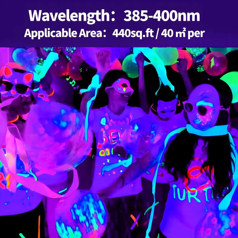 40W LED Black Light Bar, Blacklight with 6FT Cord & Switch, IP66 Waterproof Black Lights for Glow Party, Halloween, Birthday, Body Paint, Bedroom, Classroom, Each Light Up 24x24ft, 1 Pack 1 Count