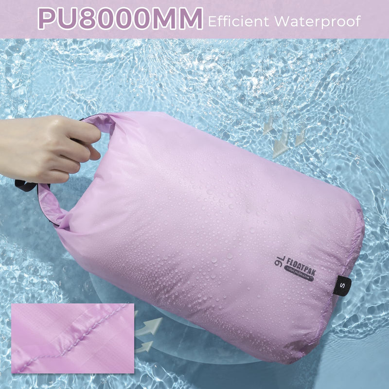 Ultralight Dry Bag Portable Dry Sack 9L & 15L & 20L Durable Waterproof Bag Set Keep Gear Dry Storage Bag for Hiking, Camping, Boating, Backpacking, Kayaking (3 Pack)(Purple) Purple