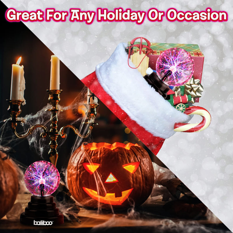 Mini Plasma Ball Light, 3", Touch Activated Lightning Globe, USB & Battery Powered, Stocking Stuffers, Magical, Interactive, Mood Setting, Fun Science Mini Lamp, Party Prop, Gift for Kids and Adults 3 inch