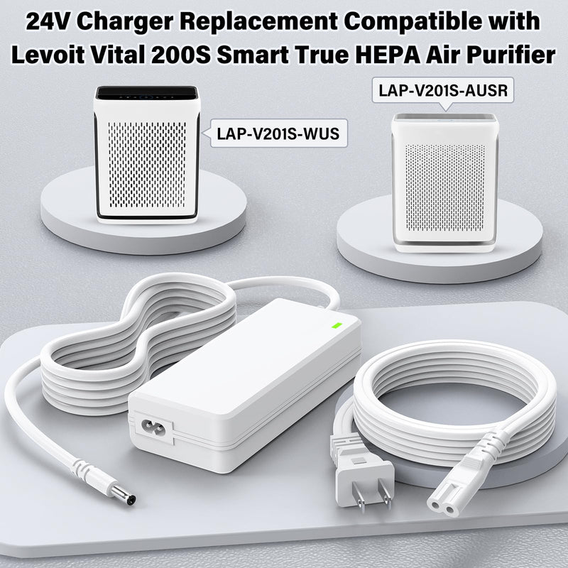 24V Air Purifier Charger Replacement Compatible with Levoit Vital 200S