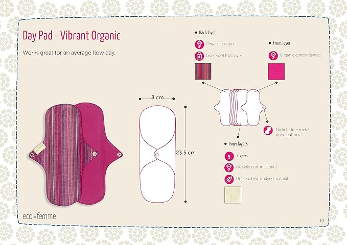 Everyday 2 Pack South Indian Eco Femme Cloth Napkins, Washable Organic Cotton (Skin Color), Waterproof, 5 Layers Flannel Inside, GOTS Certified - NewNest Australia