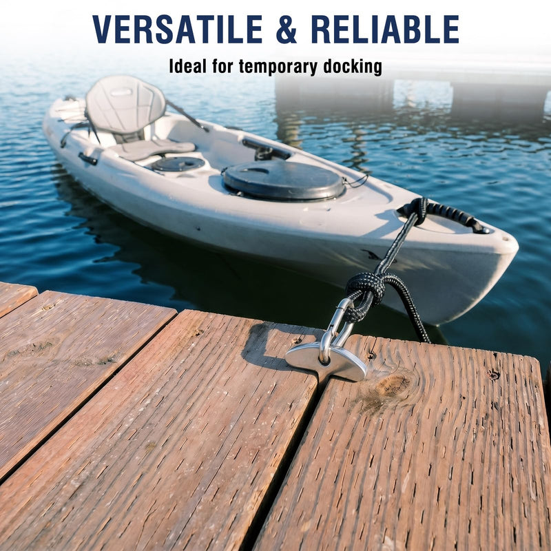 2 Pcs Deck Dock Anchors for Gap Between Board Quick Dock Cleat High-strength 304 Stainless Steel 1, 000lb Break Strength Easy Temporary Tie Down for Trailer Kayaks Canoes Small Boat Camping