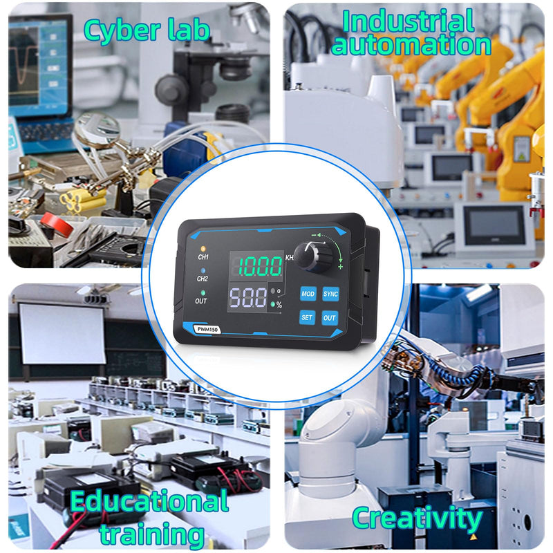 Koolertron Dual-Channel PWM Signal Generator, high-Precision servo Motor Driver, Square Wave Pulse Wave, Adjustable Frequency, Duty Cycle, Phase, etc., with Storage Function