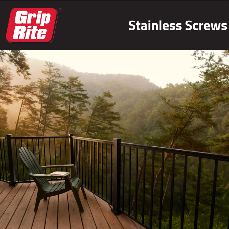 Grip-Rite PrimeGuard Max Deck Screws for Outdoor Projects - Hand Drive Trim Head Wood Screws - T-15 Star Drive - 316 Stainless Steel - 7 x 3-1 Lb - MAXS3TH3161 #7 x 3" 1LB