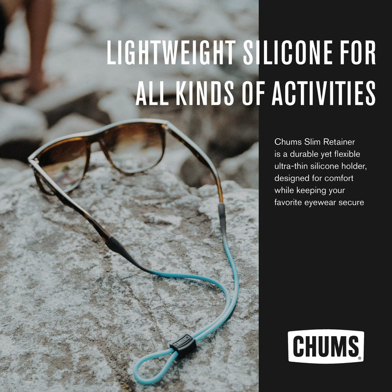 Chums Slim Retainer - Adjustable Eyewear Keeper - Thin Silicone Safety Eyewear Retainer for Women & Men Black