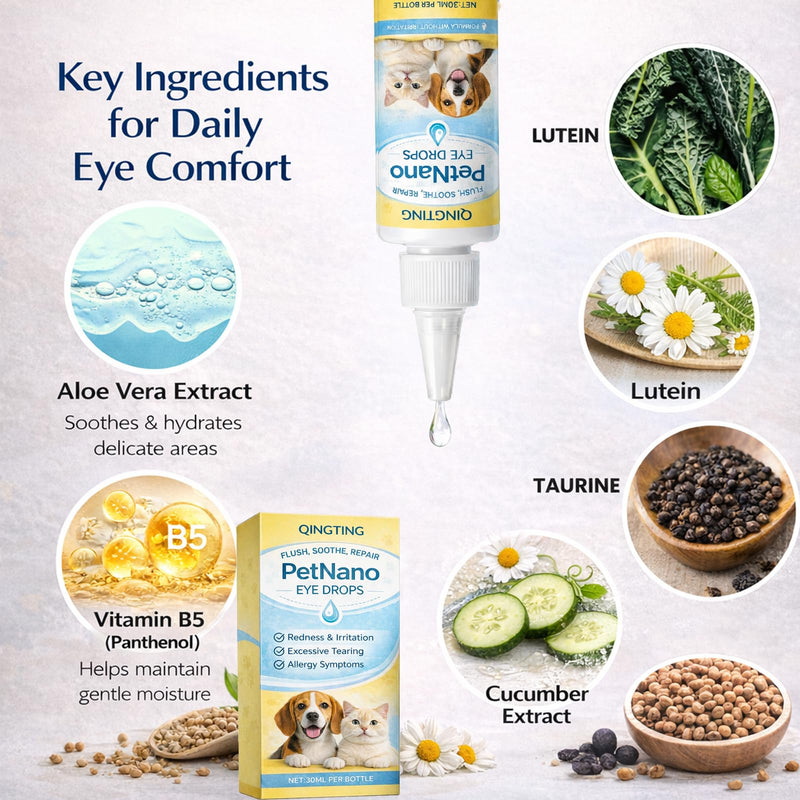 Petnano Eye Drops, Gentle Daily Eye Care, for Dogs & Cats, Supports Eye Comfort & Clarity, Easy-to-Use Dropper, 30ml / 1 fl oz (1)