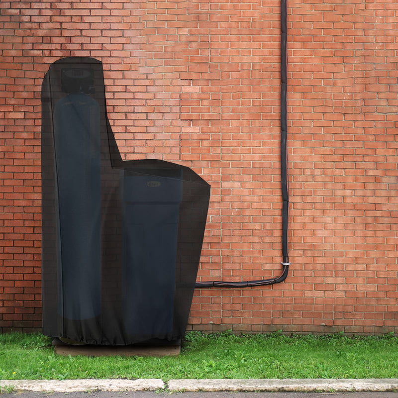 Outdoor Water Softener Cover Waterproof,(64" H x 40" W x 16" D) Black, Whole House Water Softener Covers Back Open Design To Adapt To A Variety Of Installation Scenarios 64" H x 40" W x 16" D