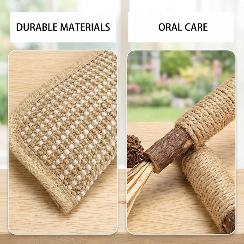 6-Piece 10inch Mint Cat Pillow Set for Indoor Cats, Silvervine Sticks for Cats, Catnip Sticks for Dental Health and Stress Relief,Cotton Linen Material for Chewing and Play