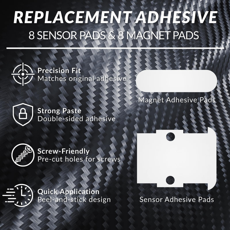 16PCS Entry Sensor Adhesive Pads for SimpliSafe – Pre-Cut Replacement Tape for Sensors & Magnets | Compatible with SimpliSafe Security Systems | No Cutting Needed, Strong Hold (White)