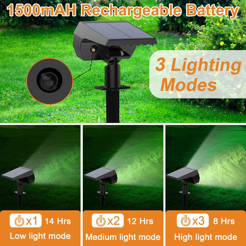 WELALO Solar Spot Lights Outdoor, [6 Pack/65 LED/3 Modes] Solar Landscape Spotlights, Solar Powered Christmas Halloween Lights, IP68 Waterproof Wall Lights for Walkway Yard Garden Driveway(Cool White) 6 Pack Cool White