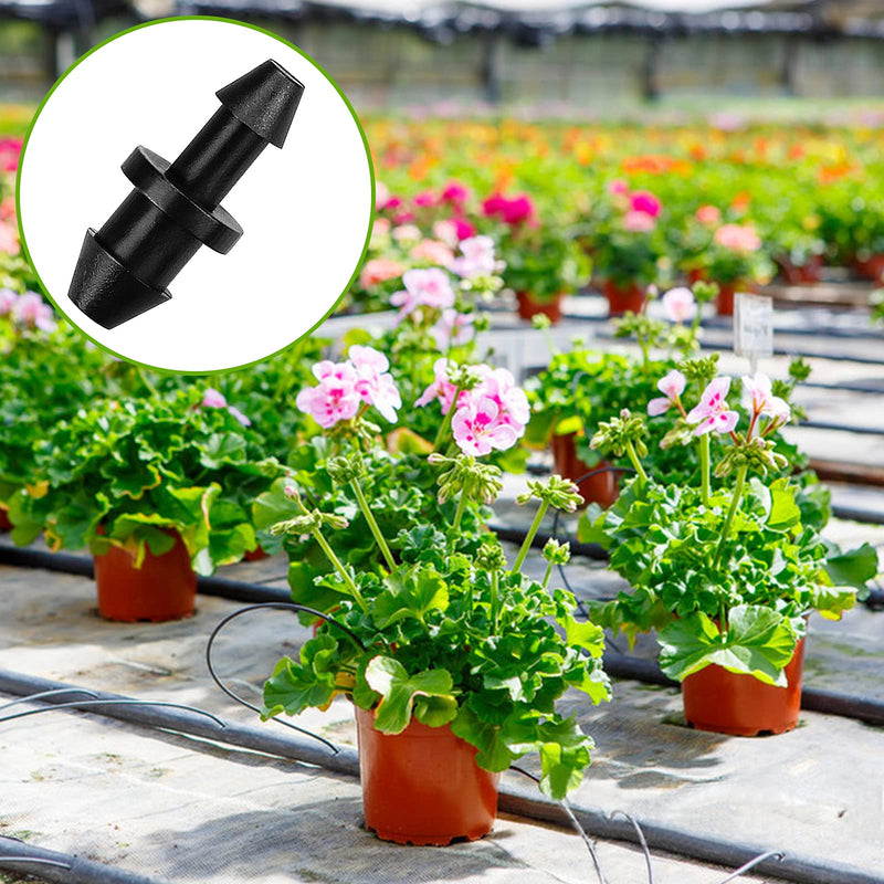 JAYEE 50 Pieces 1/4" Drip Tubing Fittings End Plug, 1/4 Inch Drip Irrigation Barbed End Closure for Home Garden Sprinkler Systems 50P-End Plug