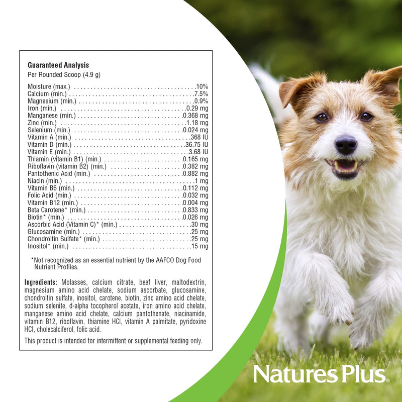 NaturesPlus FurBaby Multivitamin for Dogs - 10.4 oz - Supports Joint Health, Immune Function, Healthy Coat & Energy Production - Non-GMO - 60 Servings - PawsPlanet Australia