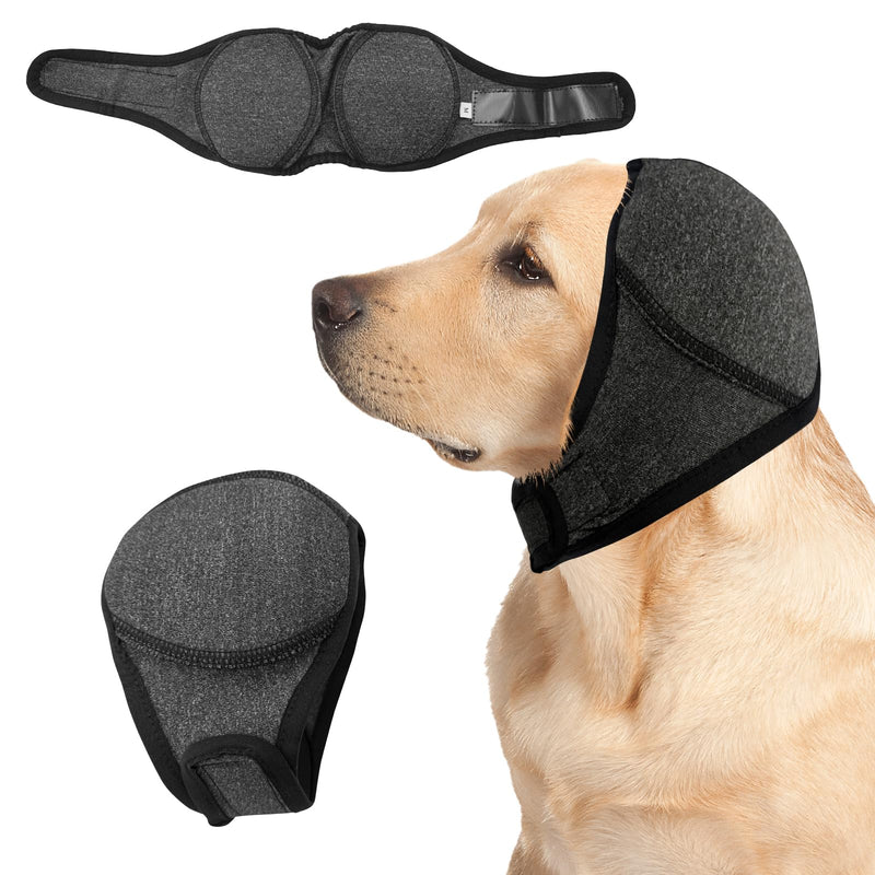 Dog Ear Muffs,no Flap Ear Wraps for Dogs,Dog Ear Covers for Bath,Drying Swim Noise Ear Protection for Dogs for Fireworks Traveling(Grey,M)