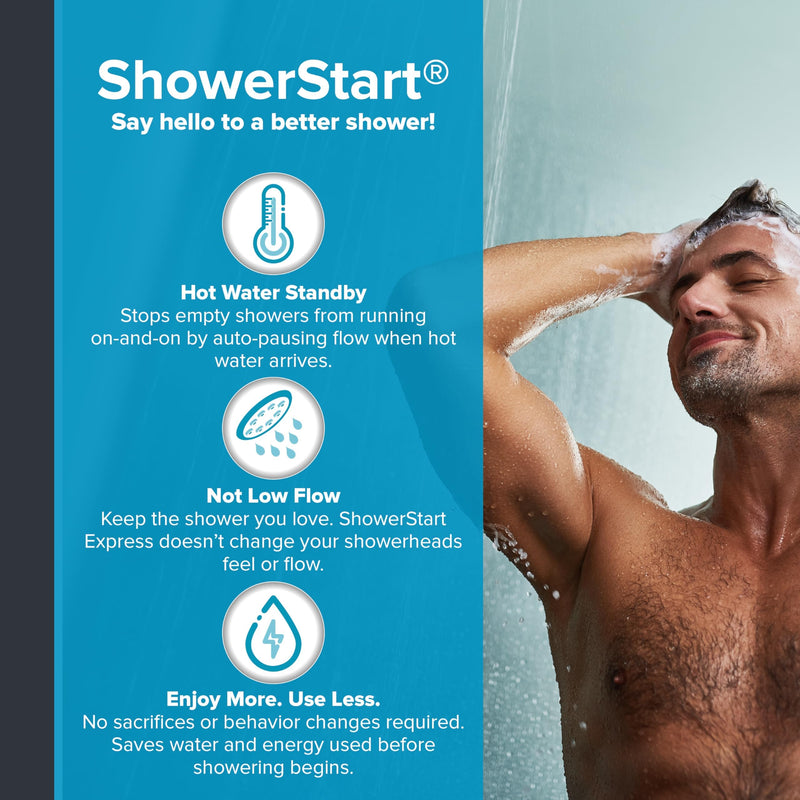 Evolve EV1003-CP-FB ShowerStart Thermostatic Shut-off Valve in Chrome Finish, Water- and Energy-Saving Valve for Most Bathroom Fixtures, Not Low Flow, Uniform Plumbing Code Certified, 1-Pack