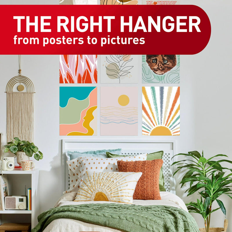 Command Poster Strips, 64 Command Strips Damage Free Hanging Poster Hangers, No Tools Wall Hanging Strips for Home Decor, Room Decor, Wall Decor, and Office Decor, White Adhesive Strips Small