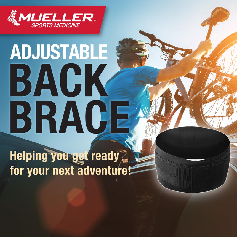 MUELLER Sports Medicine Adjustable Back Brace, Back Pain Relief Support for Men and Women, Ideal for Upper and Lower Back Pain, Sciatica, Scoliosis, Black OSFM