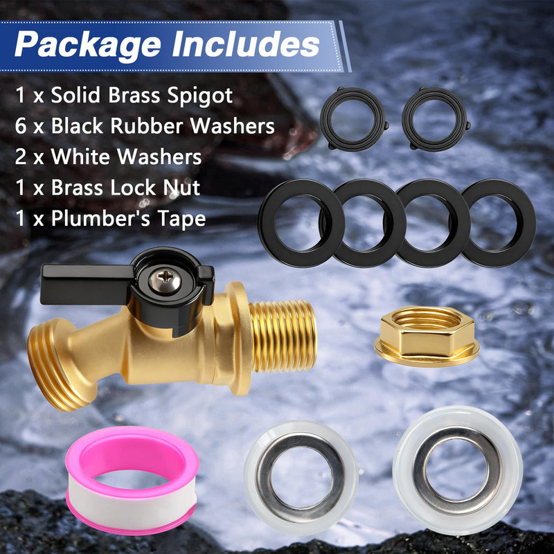 Brass Water Container Quarter Turn Spigot Tap Faucet Kit Compatible with ROTOPAX Water Containers
