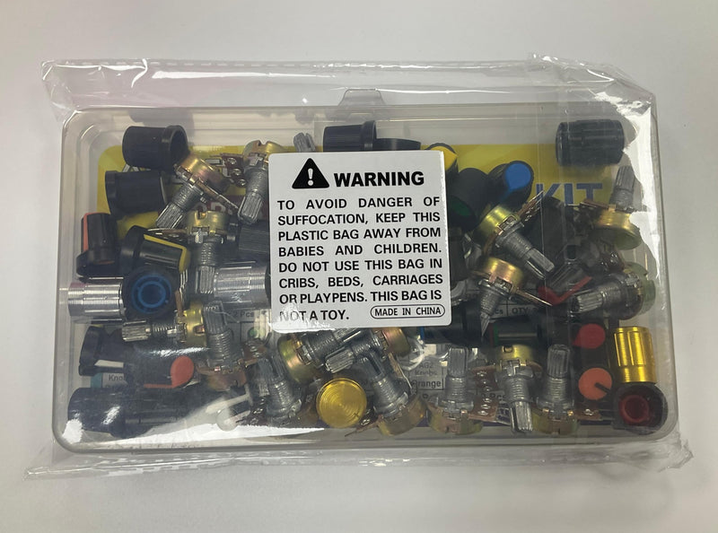 80Pcs WH148 Potentiometer Kit 1K 2K 5K 10K 20K 50K 100K 250K 500K 1MK Ohm 15mm Shaft Single-Joint Linear Potentiometers 3Pins Set Variable Resistors with Plum Knob Cap and Aluminum Alloy Knobs