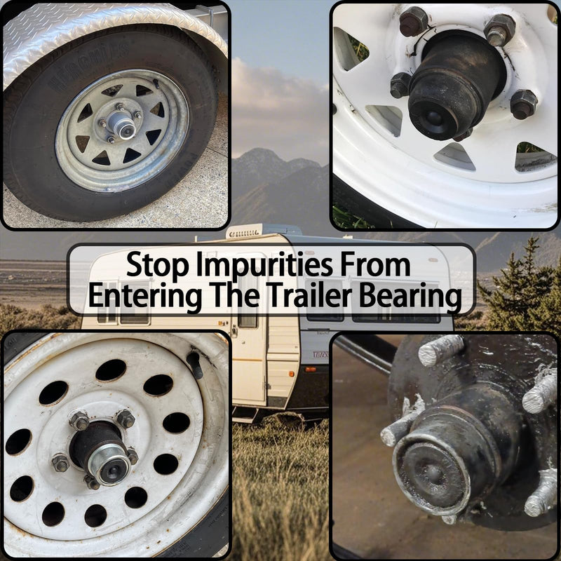 Trailer Hub Cap Plugs, Grease Rubber Plugs for 1.98"/2.44"/2.72" Trailer Axle Cap, Trailer Dust Bearing Cap Cup for Most 2000 to 3500 Pound Dexter Trailer EZ Lube RV Camper Wheel Cover Axle, 4 Pcs 4Pcs