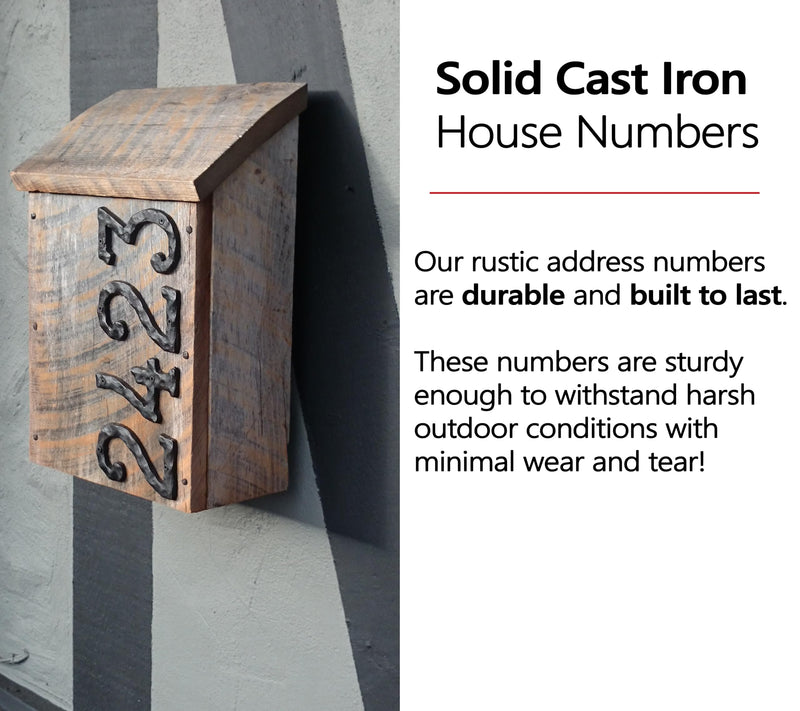 NACH House Numbers for Outside, 5.5 inch Black Address Numbers for House - Number 1 - Rustic Numbers for Outside with Mounting Hardware