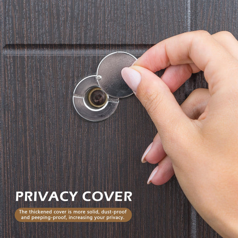 BlingKingdom Door Viewer with Privacy Cover Peephole Viewer, 14mm Diameter 35-50mm Length Security Spy Hole, Door Peephole for Home Office Hotel(Silver)