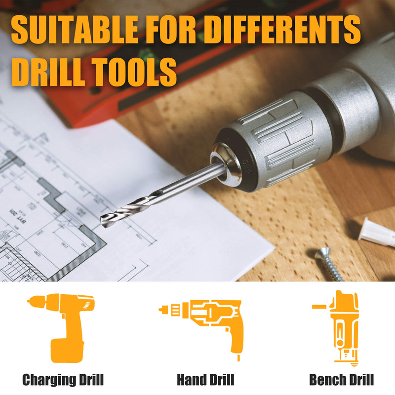 1/4 inch Pilot Drill Bit High-Speed Steel Bit HSS for Hole Saw Arbor 12pcs Use in Wood, Metal. DR-12pcs