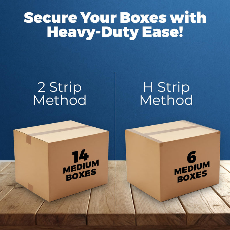 Heavy Duty Packing Tape with Dispenser 1.5" Core - 3 Rolls - Clear Shipping Tape for Boxes, Packaging, Mailing & Moving Supplies - 1.88 in. x 22.2 yd. Pack of 3