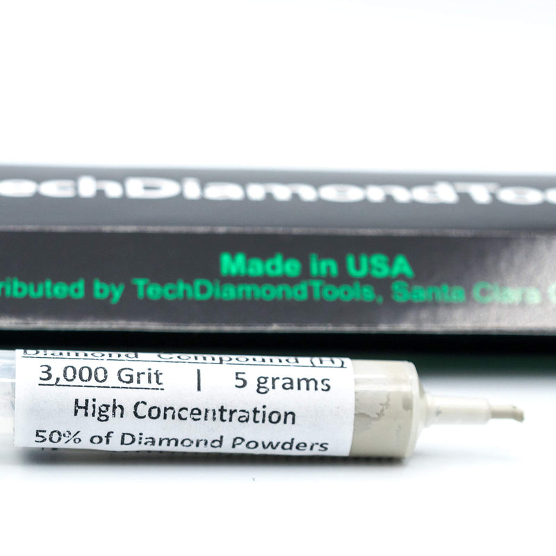 TechDiamondTools Diamond Polishing Compound Polishing Paste USA Made 3,000 Grit 3-6 Microns for Marble Glass Metal Rock Jewelry Resin Silver Chrome Gemstone with High Concentration of Diamond Powder 3,000 grit / 3 - 6 microns