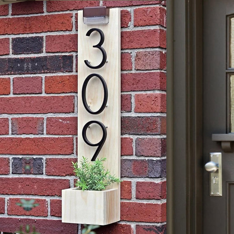 Briout 5" Floating House Numbers for Outside, Metal Modern Address Numbers for House, Zinc Alloy Anti-Rust Home Address Numbers for Door Mailbox, High Gloss Black (1) 5In 1