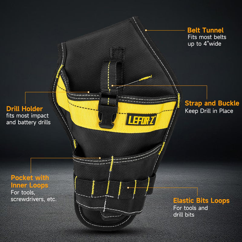 Drill Holster,Heavy-Duty Impact Holster for Tool Belt,Drill Holder,Drill Pouch Fits Most Drills