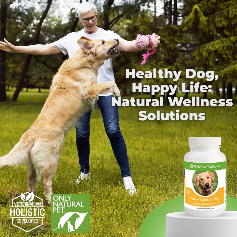 ONLY NATURAL PET Canine Bladder Control - Senior Dog Care Supplement - UTI, Urinary Tract Health, Incontinence Support w/Cranberry Extract | Pills, Vitamins, 90 Chewable Tablets (Natural Turkey) - PawsPlanet Australia