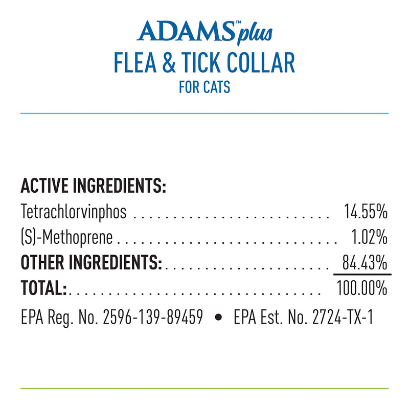 Adams Plus Flea & Tick Collar for Cats 1 pack - PawsPlanet Australia