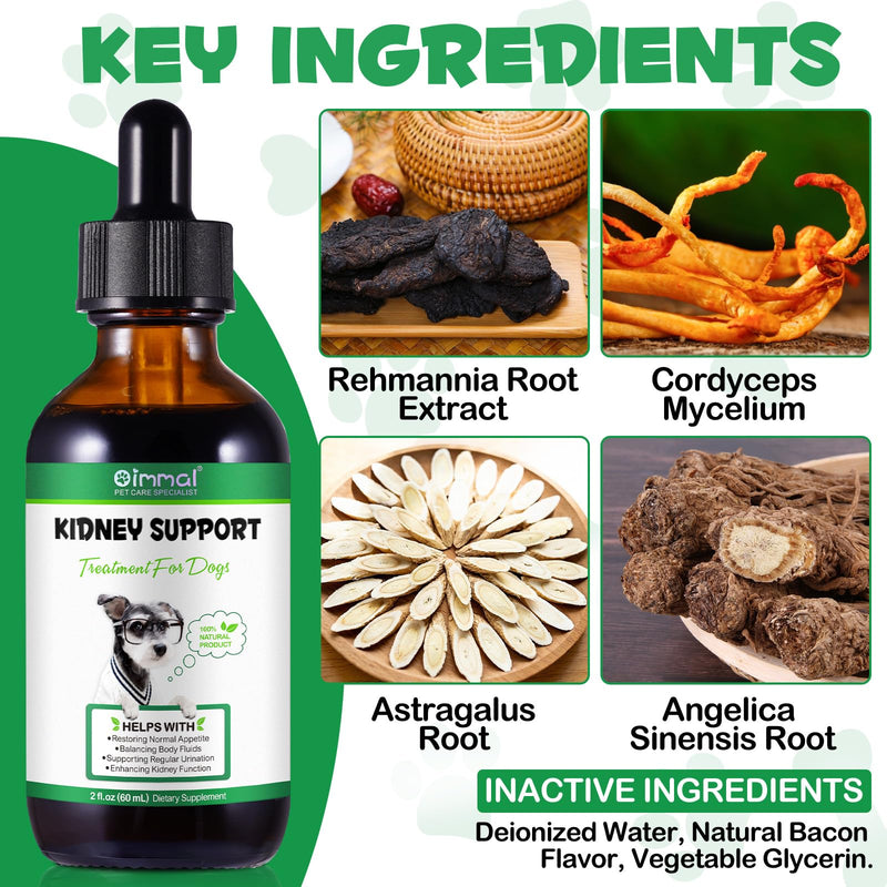 Kidney Support for Dogs - Kidney Support Supplement, Supports Immune, Urinary & Kidney Health Function, Natural Herbal Supplement (2 Fl Oz) 2 Fl Oz - PawsPlanet Australia