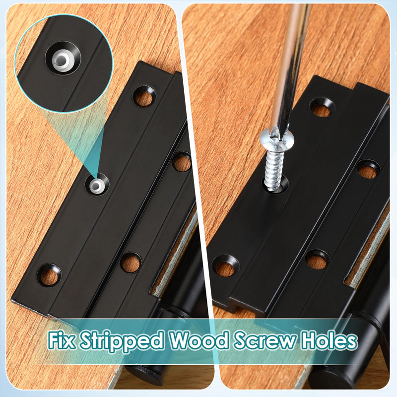 10 Pcs Wood Anchor, Stripped Screw Hole Repair Kit for Wood, Door, Fixing Stripped Screw Holes, Fits Wood Screws Sizes #2 to #16, Screw Holes from Stripped to Gripped, White