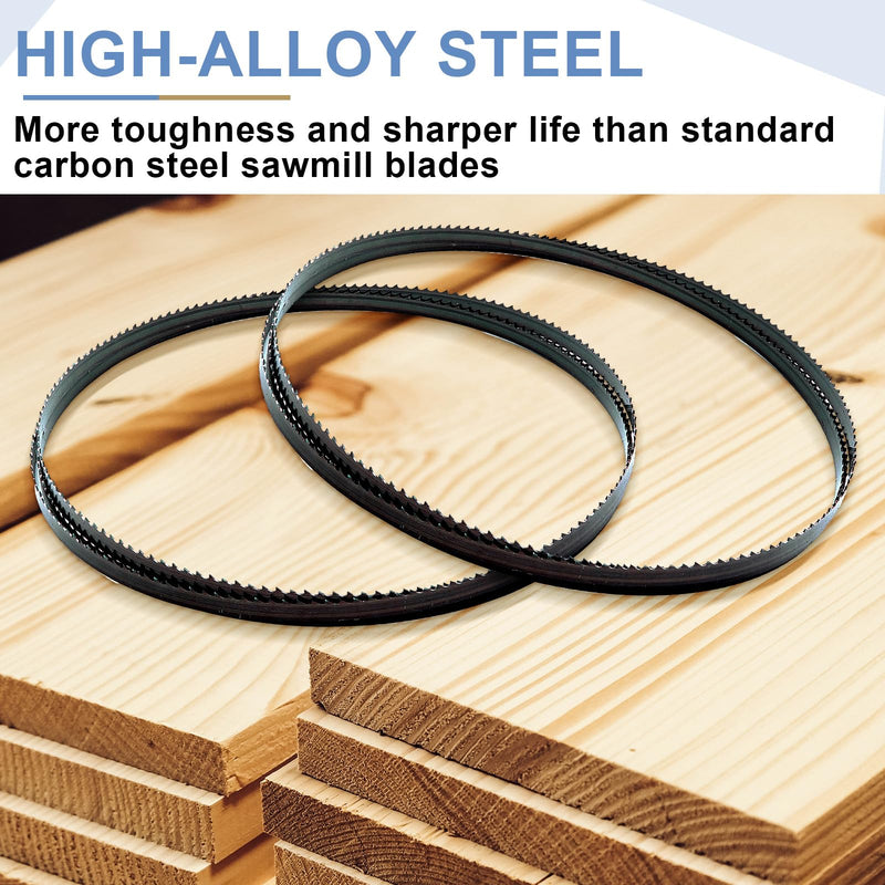Therwen 2 Pcs Bandsaw Blades 116 x 1/2 Inches x 4 TPI Band Saw High Carbon Steel Bandsaw Blades