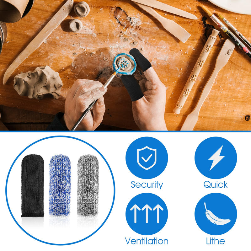 Ouligay 24Pcs Finger Cots Cut Resistant Finger Protectors Thumb Protector Finger Gloves Finger Sleeve Protectors for Garden, Kitchen, Work, Sculpture