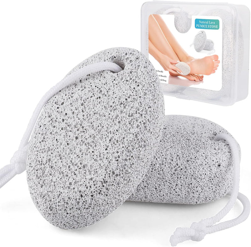2Pcs Pumice Stone Natural Pumice Stone for Feet,Pumice Stone for Feet Hands and Body Skin Foot Scrubber for Dead Skin Removal Natural Foot File Men and Women