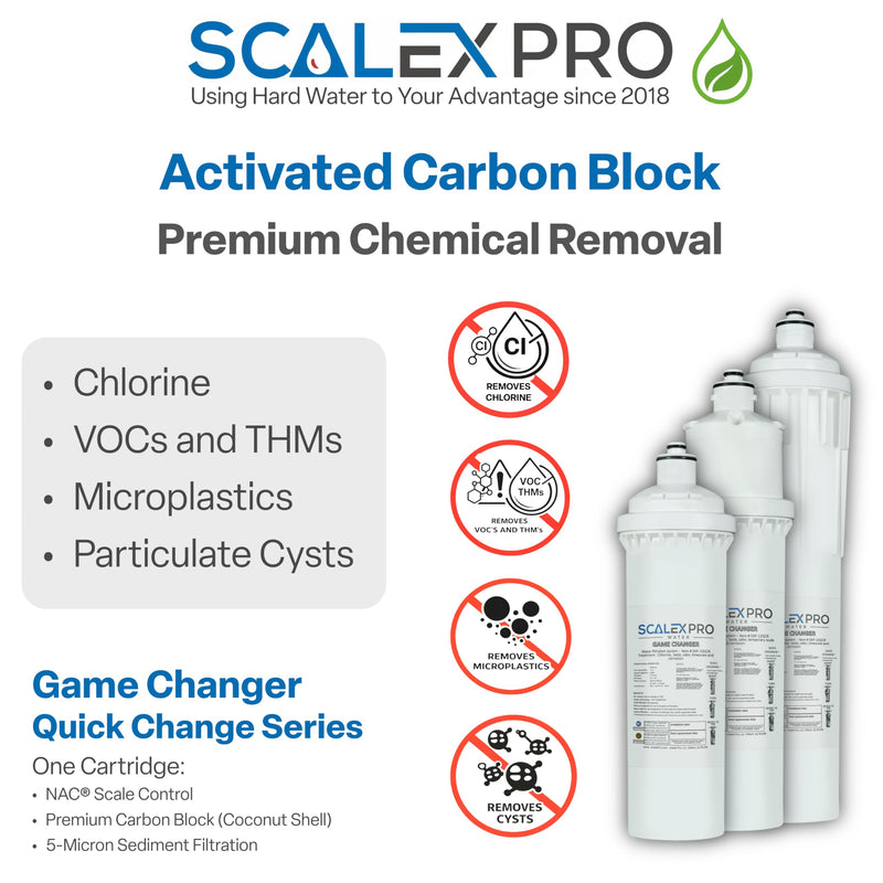 Game Changer 10in Water Filter Replacement – Prevents Limescale, Removes Chlorine & Odors – Fits Most Industry Standard QC Heads – SXP-10GCR – 4000 Gal Capacity