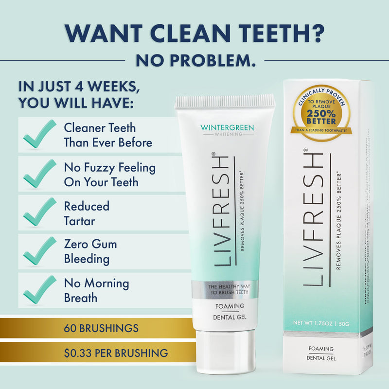 Toothpaste Gel, Clinically Proven to Remove Plaque 250% Better, Improves Gum Health 190% Better, Prevents & Reduces Tartar, Freshens Breath, SLS Free Dental Gel, Wintergreen Wintergreen, Foaming, Whitening