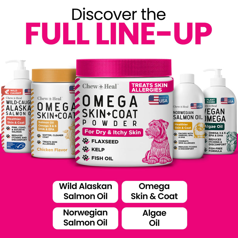 Omega 3 Powder for Dogs - 5.4 oz of Dog Powder Supplement for Skin and Coat - Made with Omega 3, 6, and 9 Fatty Acids, Biotin, and Vitamin C - Made in the USA 5.4 Oz.