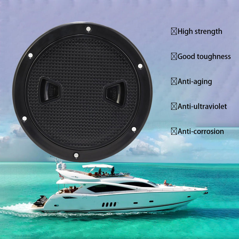 2 Pcs Marine Boat Round Deck Hatch Cover-Non-Slip Inspection Plate Access for Kayak,Yacht-Detachable Water-Tight Lid,Screws Included 6-inch