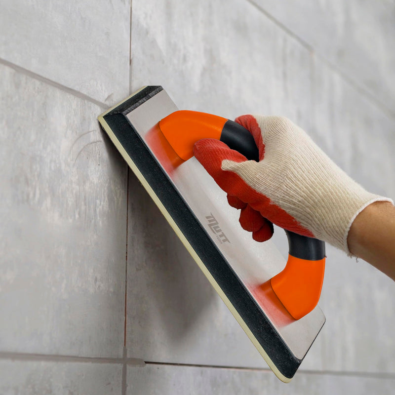 Mutt Tools Rubber Grout Float – 9.5” x 4 Inch Grout Float for Tile with Ergonomic Handle and Non-Stick Gum Rubber – Used for Masonry and Tile Installation