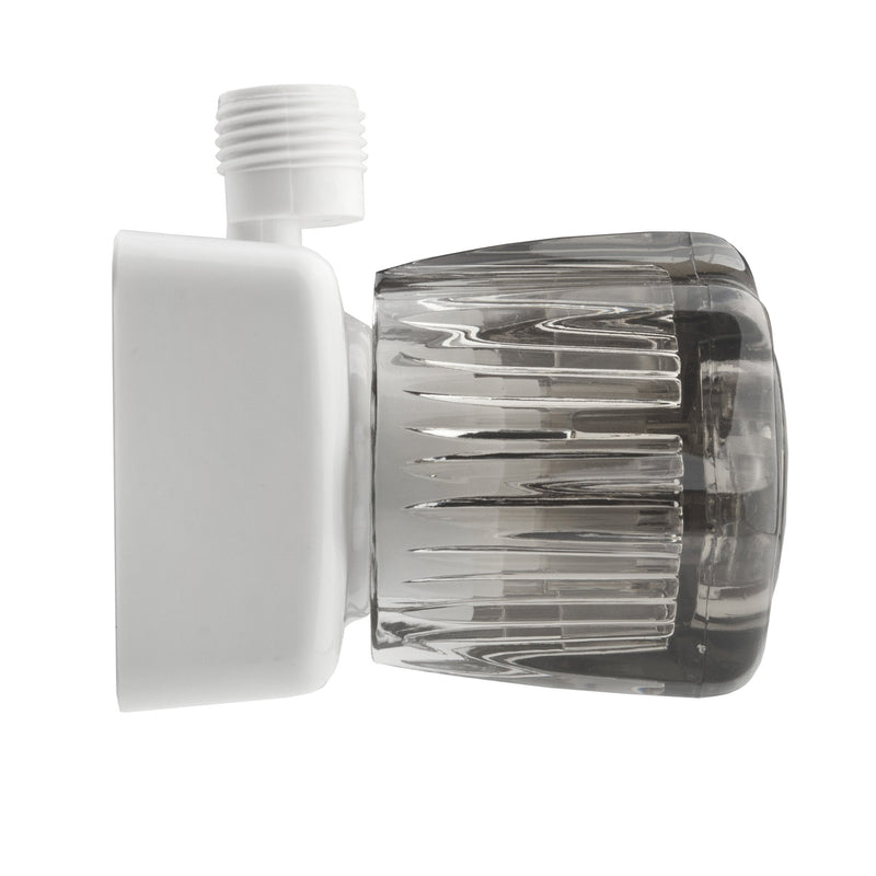 Dura Faucet DF-SA100S-WT RV/Motorhome/Trailer Shower Faucet Valve Diverter with Smoked Acrylic Knobs (White) White