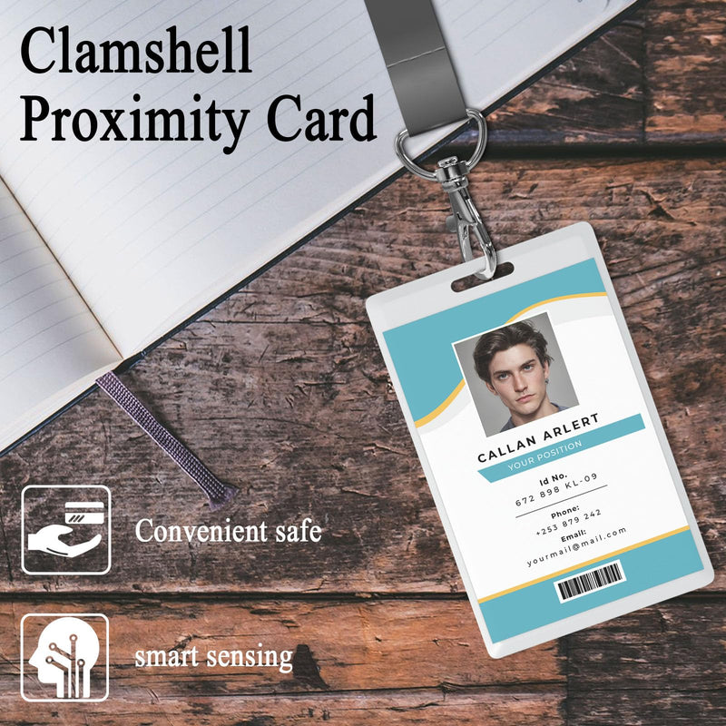 12 PCS T5577 Thick Smart Cards, Contactless 125khz RFID Rewritable Proximity Clamshell Weigand Prox Card, Compatible with 1386 1326 H10301 Format Readers and Keyless Entry Access Control Systems 12 PCS