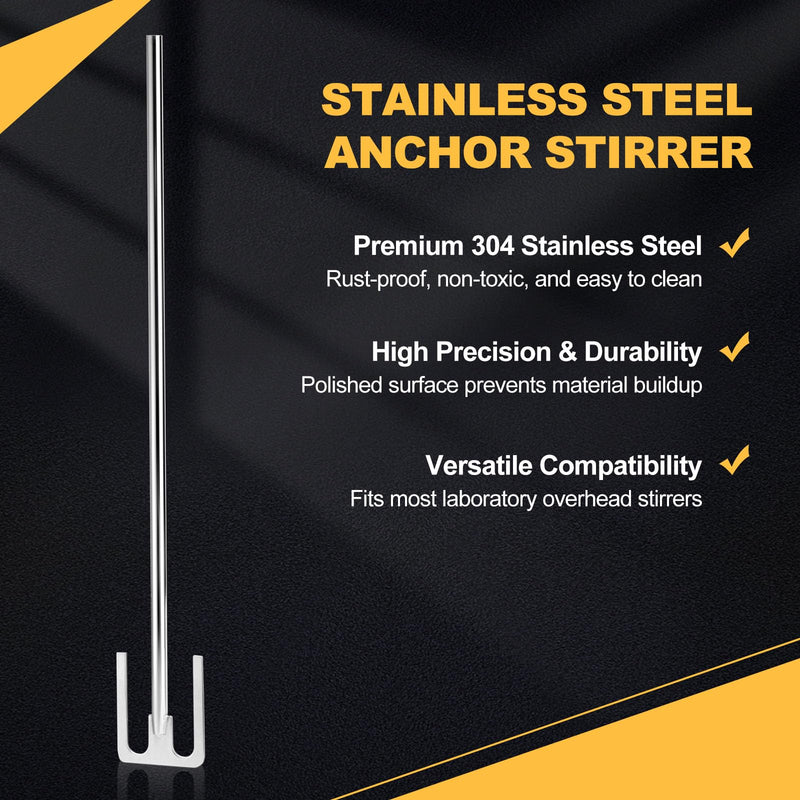 Anchor Stirring Rod, 304 Stainless Steel Lab Stirrer Paddle, Overhead Mixer Attachment for Lab Liquid Mixing