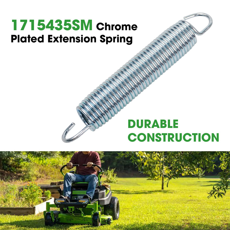 1715435SM Chrome Plated Extension Spring for Simpli-licity Mowers Customized. Extension - 1.00 Meets Specific Duty Conditions, #1666786 Chrome Plated for Durable wear Resistance 2 pcs.