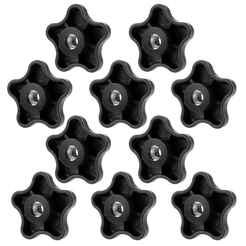 10 Pcs 5/16" 18 Female Thread 5 Star Knobs, Plastic T Knobs, Clamping Knobs for T Track Bolts Jig Knobs Thumb Screw Threaded Knobs Hardware Nuts Accessories for Woodworking Jigs & Fixtures