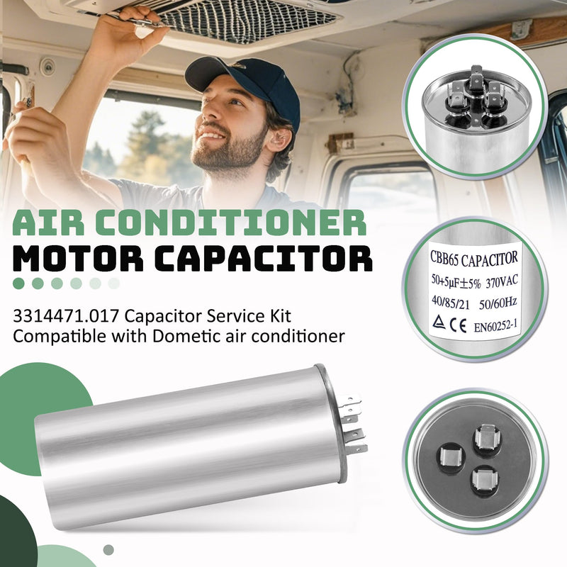 Upgrade 3314471.017 RV Air Conditioner Motor Capacitor 55/15 MFD