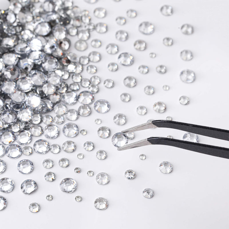 38000Pcs Bedazzling Kit with Rhinestones, Silver Clear Flatback Gems for Diamonds Art, 4 Boxes Bedazzler Kit Tweezers, Wax Pen & 4×10ml B7000 Jewelry Glue for Nail Art, Clothing, Crafts Set 01